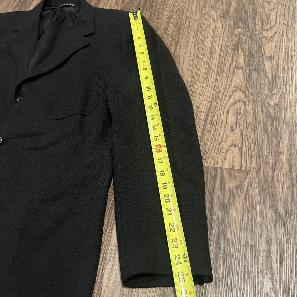 Canali Proposta Sport Coat Blazer Jacket 56L EU Waffle Knit Pure Wool In Black
